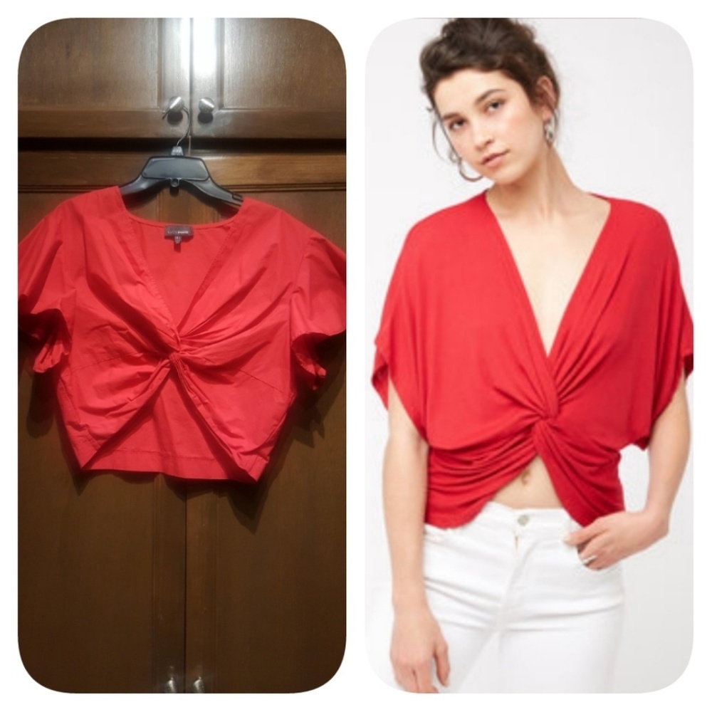 Lucy Paris red knotted crop top